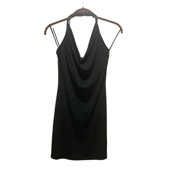 Fredericks Of Hollywood Vintage 80s Little Black Slip Dress S Butterfly Sexy USA